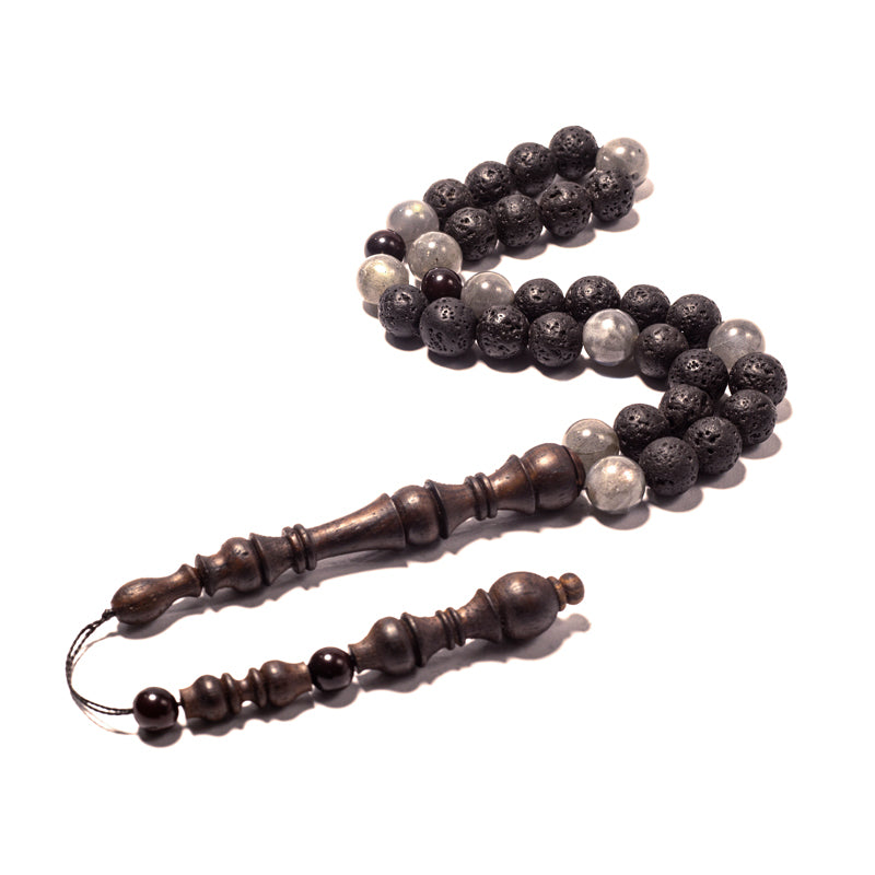 Black Lava Labradorite and Rosewood