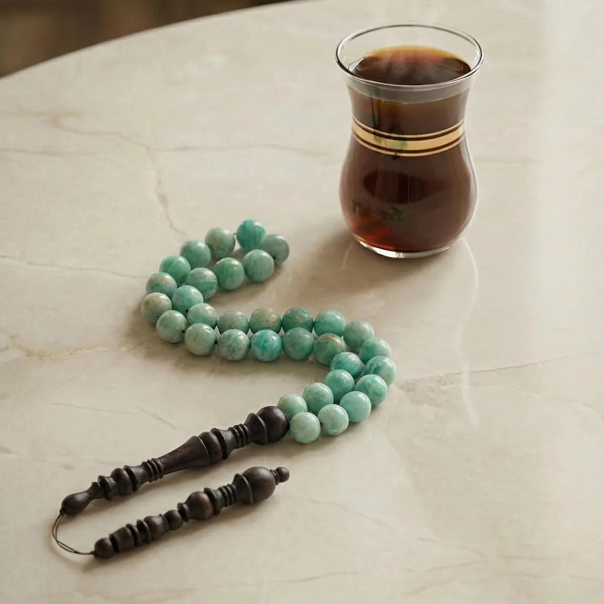 Amazonite Rosewood Misbaha | Tasbih – 33 Beads 10MM