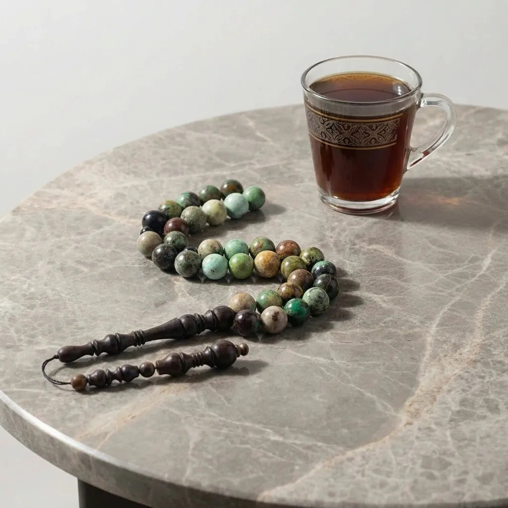 Ruby Zoisite Rosewood Misbaha | Tasbih – 33 Beads 10MM