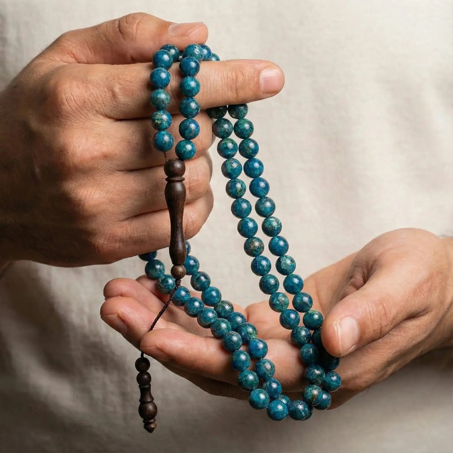 Apatite Rosewood Misbaha | Tasbih – 100 Beads 8MM