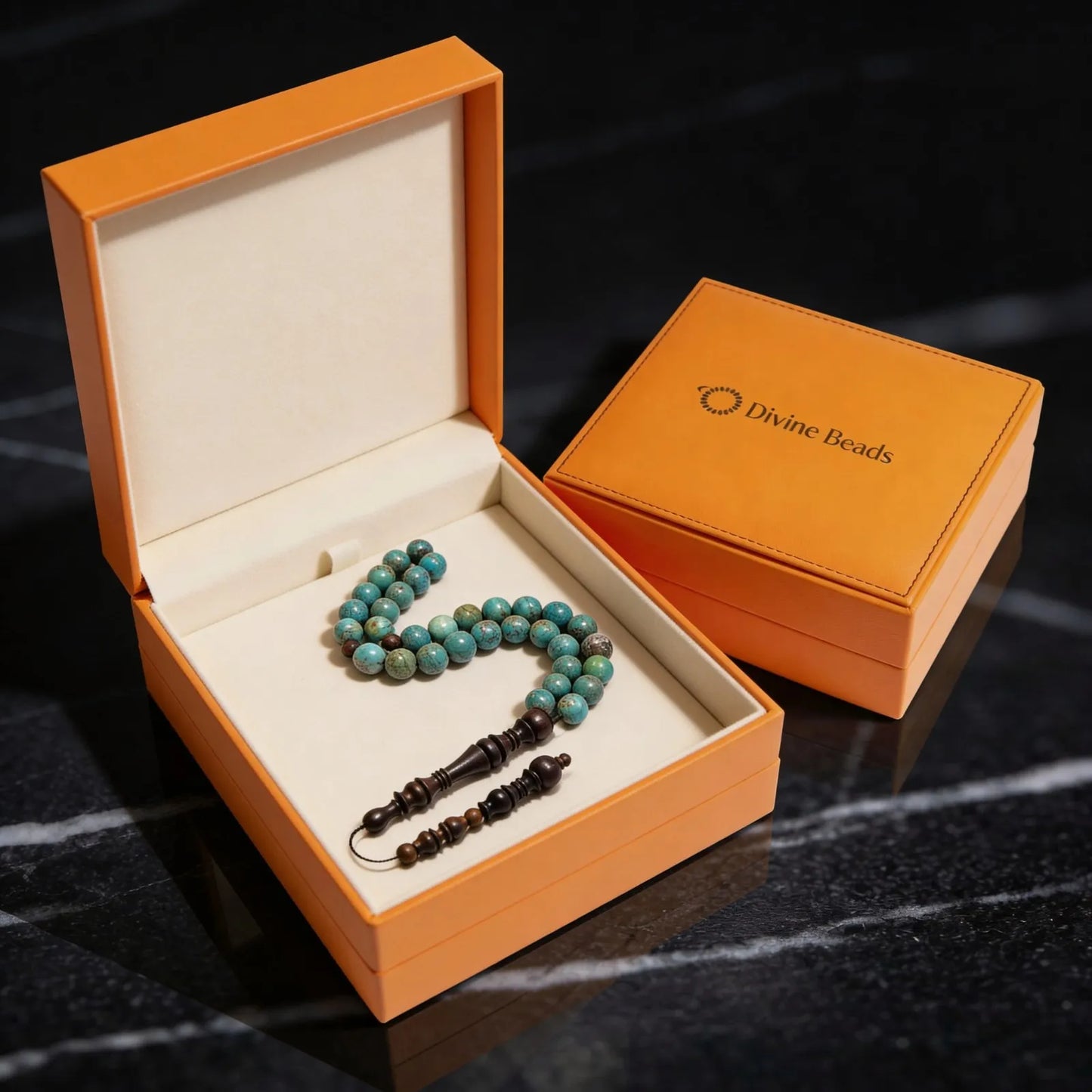 Turquoise Rosewood Misbaha | Tasbih – 33 Beads 10MM