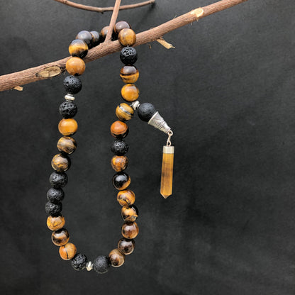 Tiger Eye & Black Lava Stone