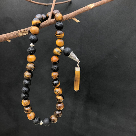 Tiger Eye & Black Lava Stone