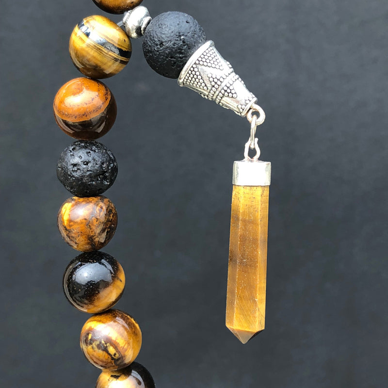 Tiger Eye & Black Lava Stone