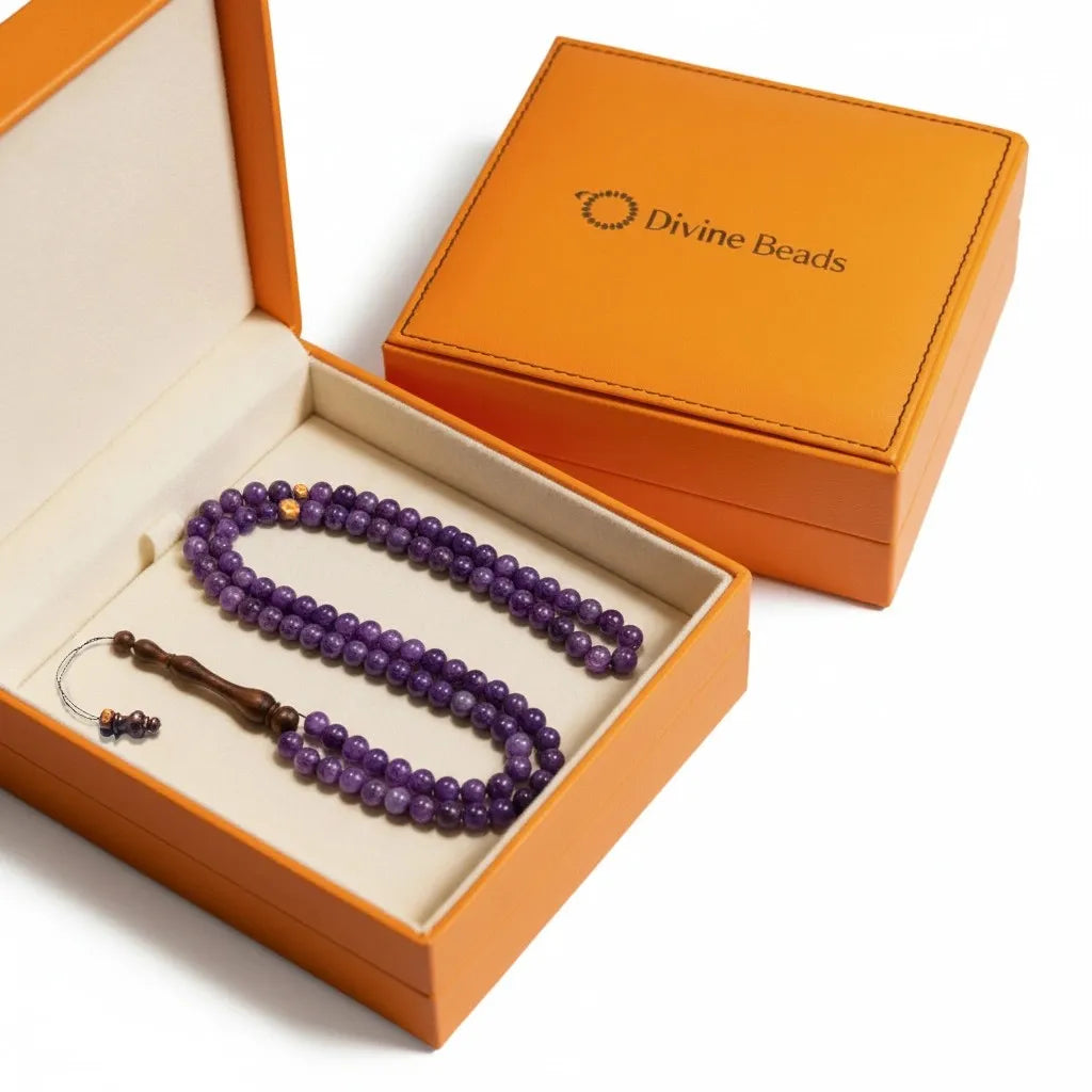 Amethyst Rosewood Misbaha | Tasbih – 100 Beads 8MM
     