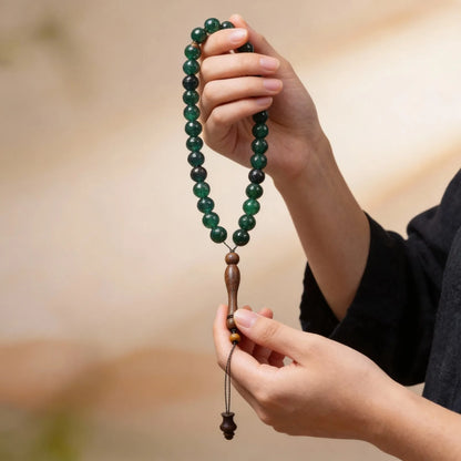 Emerald Rosewood Misbaha | Tasbih – 33 Beads 8MM
