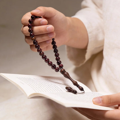 Garnet Rosewood Misbaha | Tasbih – 33 Beads 10MM