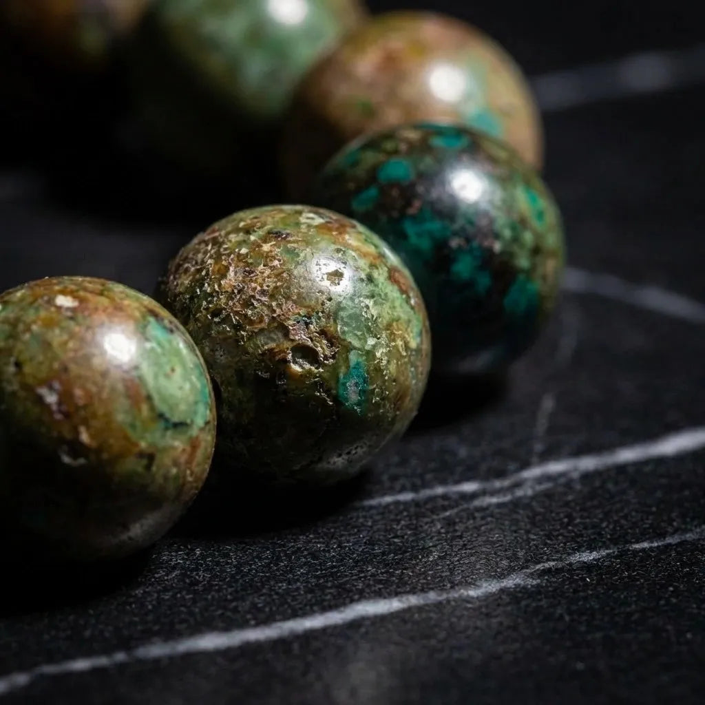 Chrysocolla Rosewood Misbaha | Tasbih – 33 Beads 10MM
     