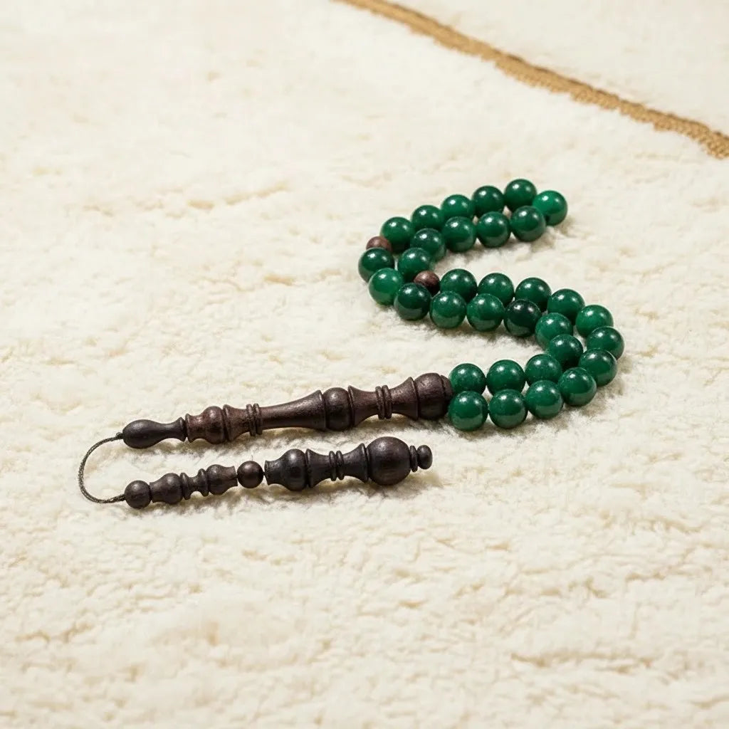 Aventurine Rosewood Misbaha | Tasbih – 33 Beads 10MM
     