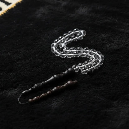 Crystal Quartz Rosewood Misbaha | Tasbih – 33 Beads 10MM