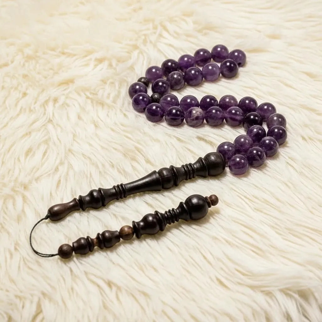 Amethyst Rosewood Misbaha | Tasbih – 33 Beads 10MM
     