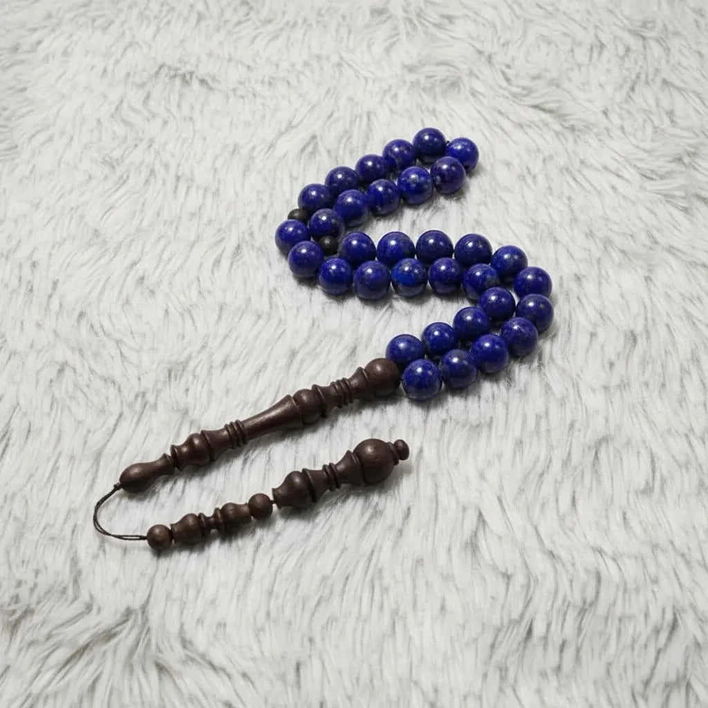 Lapis Lazuli Rosewood Misbaha | Tasbih – 33 Beads 10MM
     