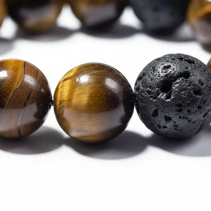Tiger Eye, Black Lava Rosewood Misbaha | Tasbih – 33 Beads 10MM