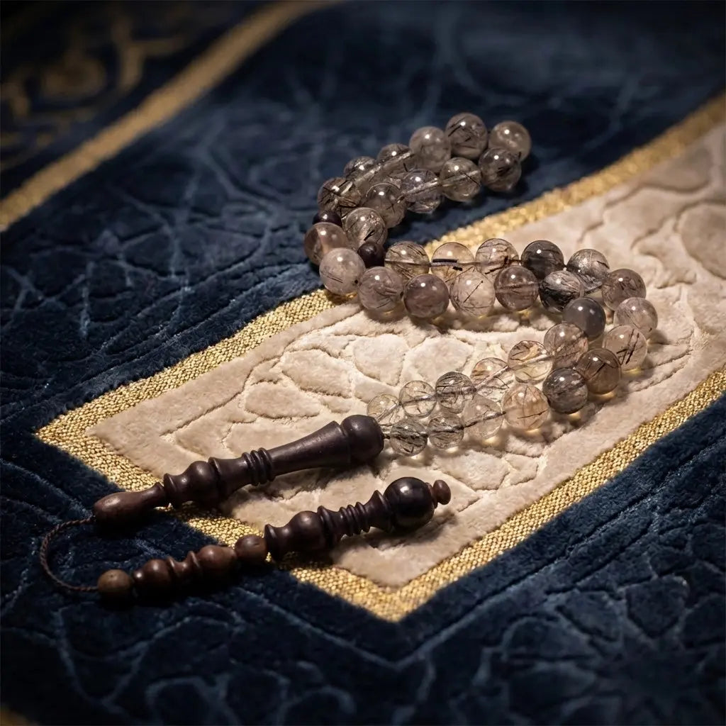 Black Rutile Rosewood Misbaha | Tasbih – 33 Beads 10MM
     