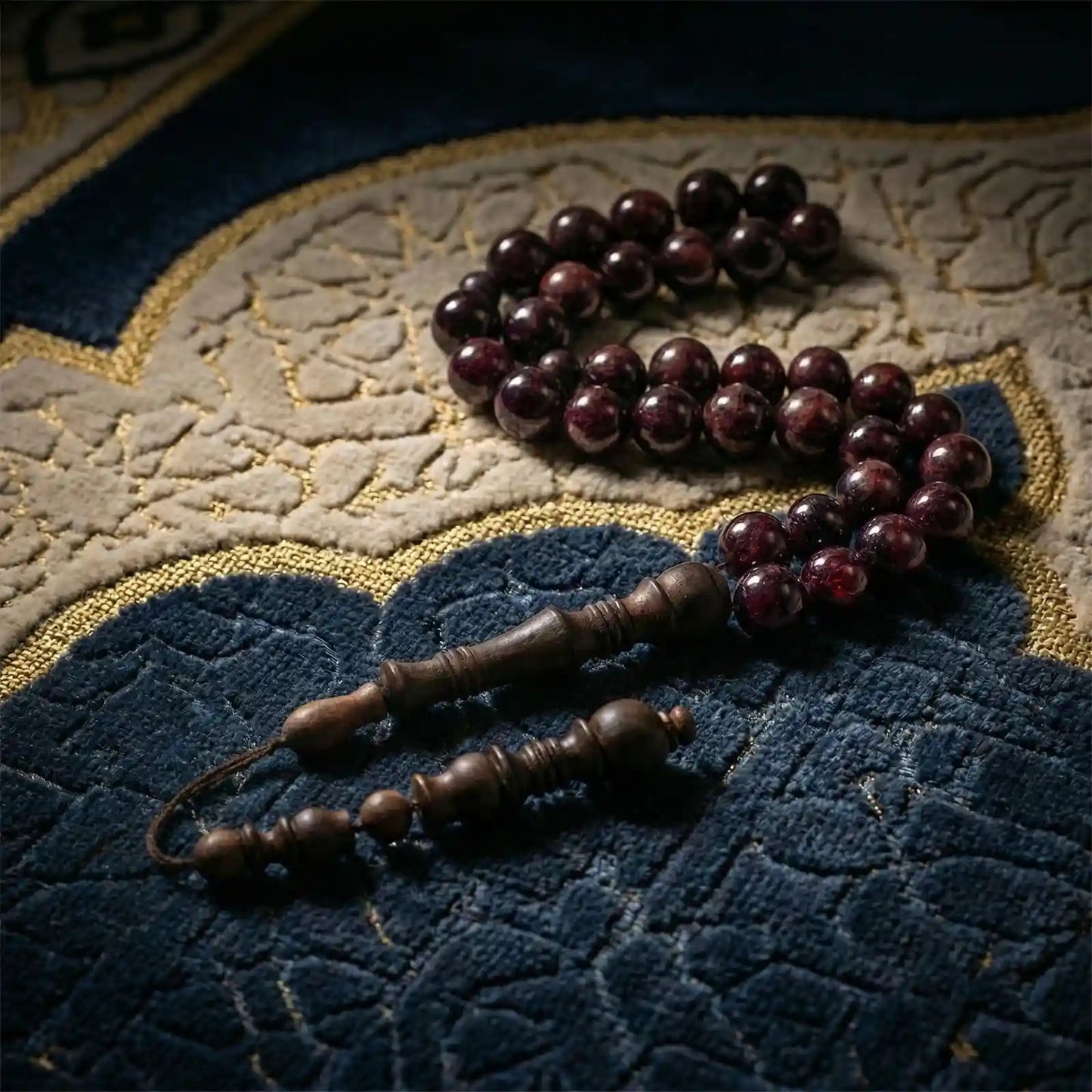 Garnet Rosewood Misbaha | Tasbih 33 Beads 8MM
     