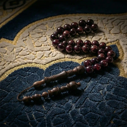 Garnet Rosewood Misbaha | Tasbih 33 Beads 8MM