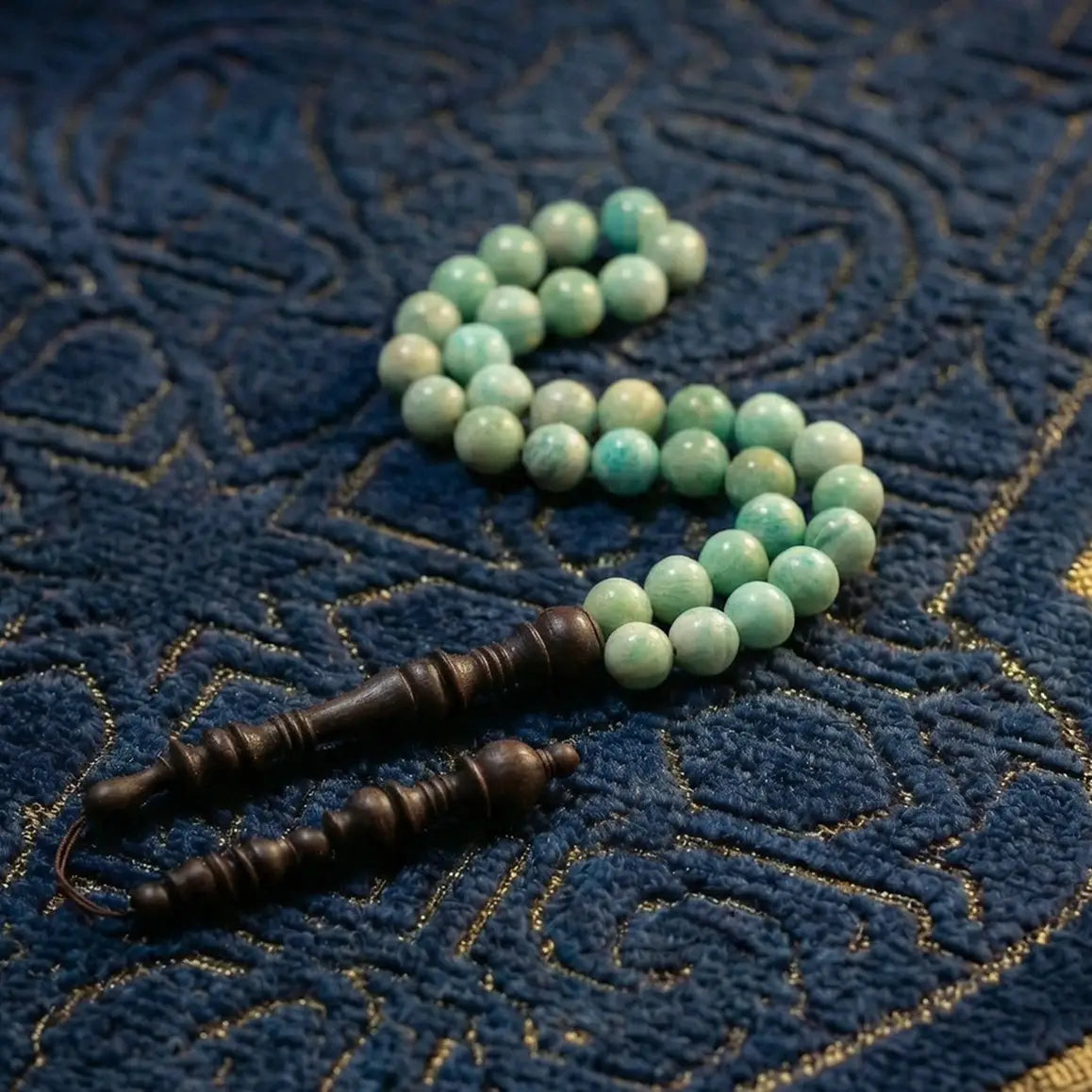 Amazonite Rosewood Misbaha | Tasbih – 33 Beads 10MM
     