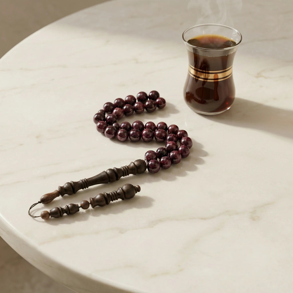 Garnet Rosewood Misbaha | Tasbih 33 Beads 8MM
     