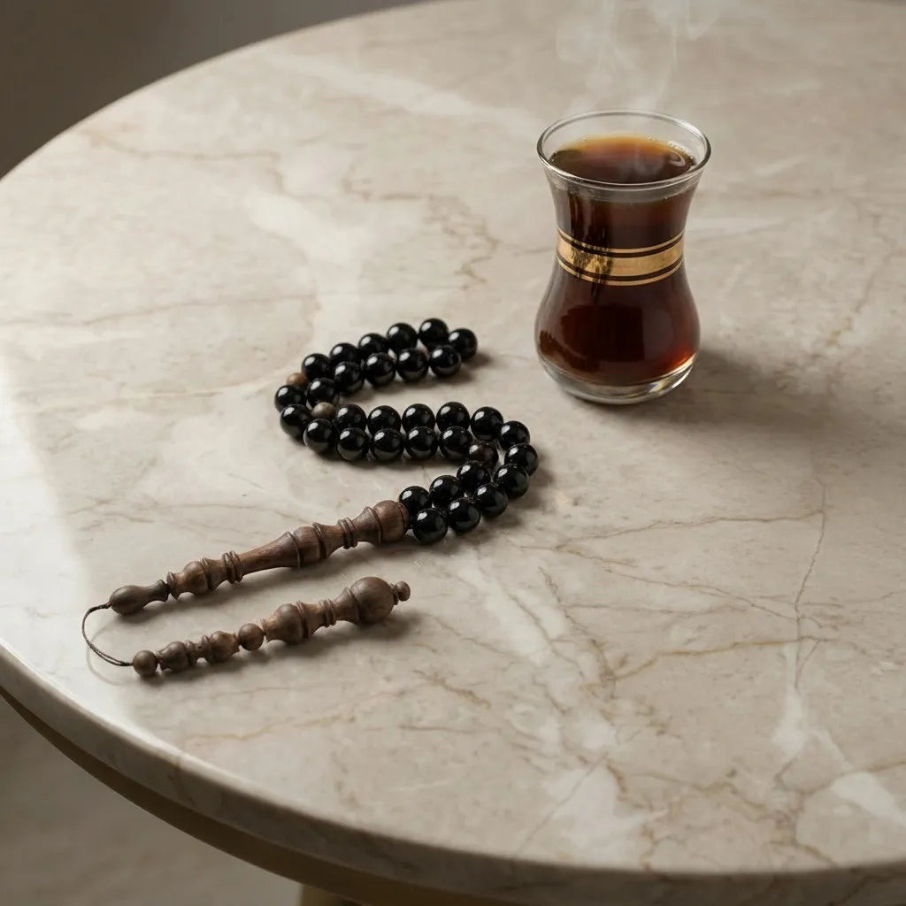 Black Tourmaline Rosewood Misbaha | Tasbih – 33 Beads 10MM
     