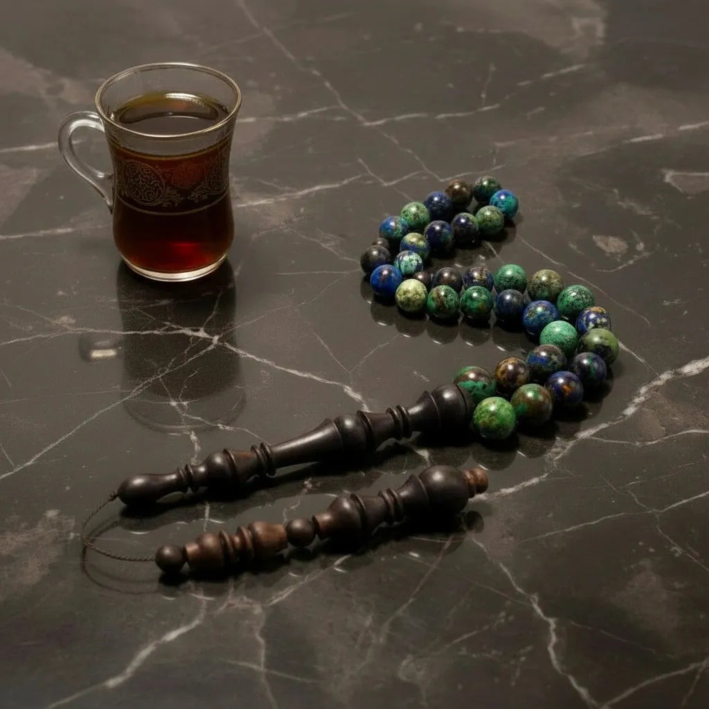 Azurite Rosewood Misbaha | Tasbih – 33 Beads 10MM
     