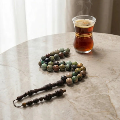 Chrysocolla Rosewood Misbaha | Tasbih – 33 Beads 10MM