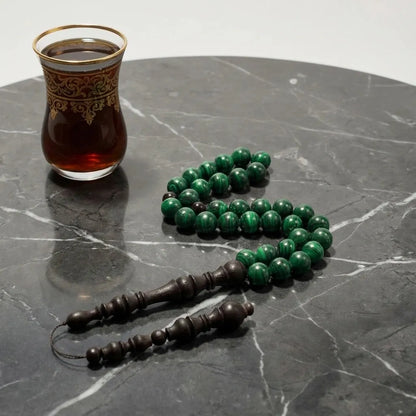 Malachite Rosewood Misbaha | Tasbih – 33 Beads 10MM