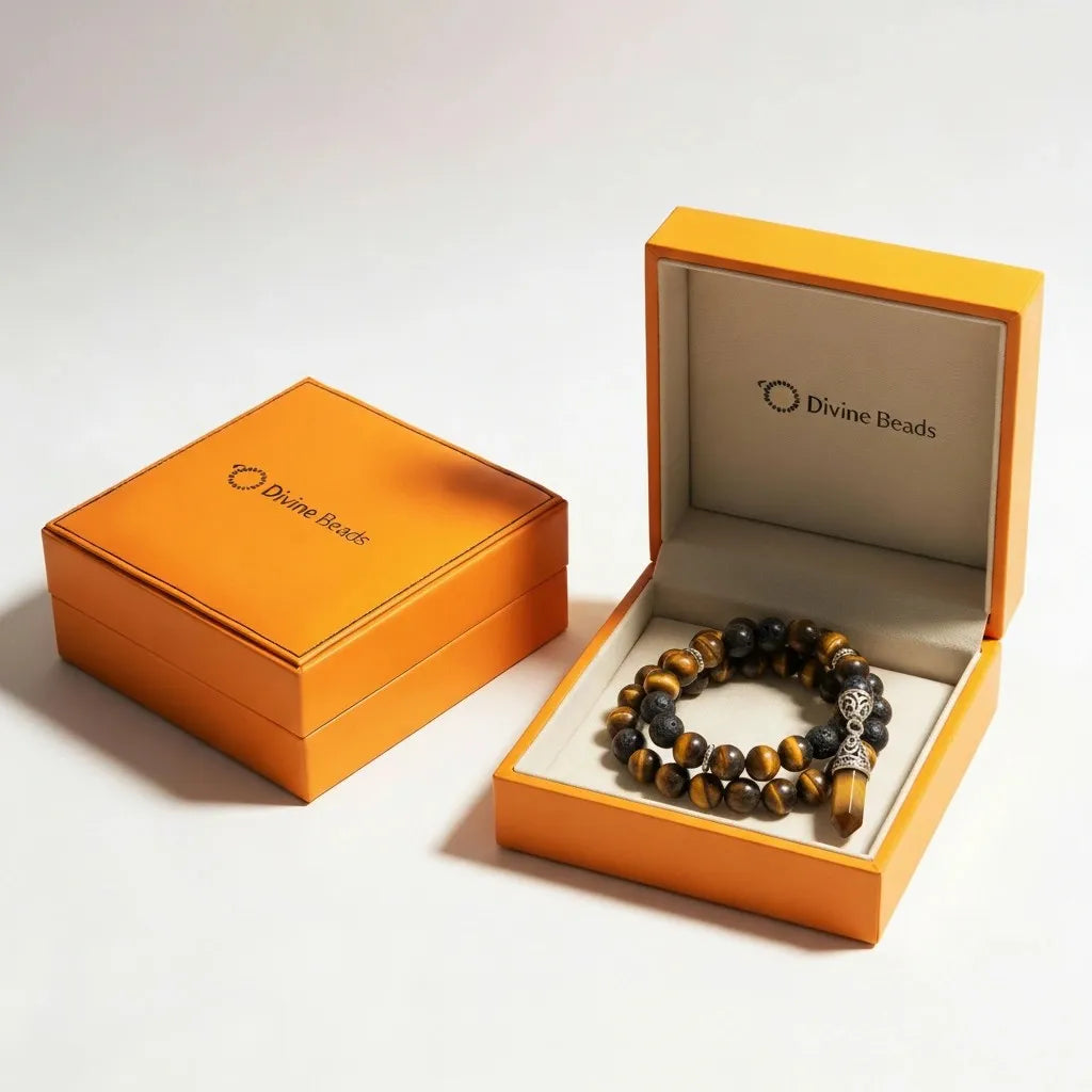 Tiger Eye & Black Lava and Rosewood
     