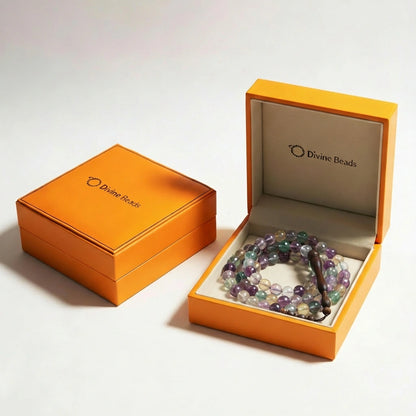 Purple Fluorite Rosewood Misbaha | Tasbih – 100 Beads 8MM