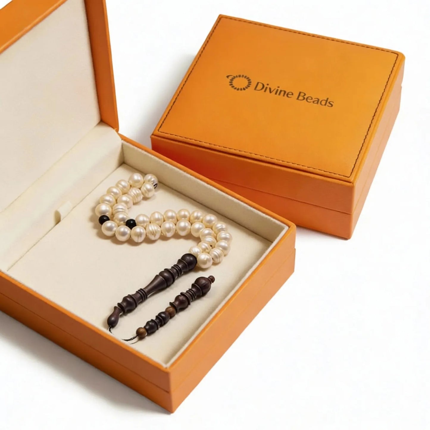 Freshwater Pearls Rosewood Misbaha | Tasbih – 33 Beads 10MM
     